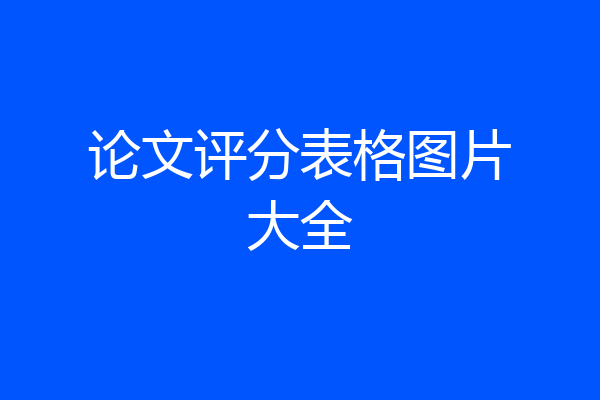 论文评分表格图片大全