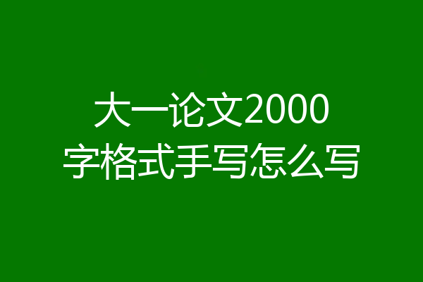 大一论文2000字格式手写怎么写