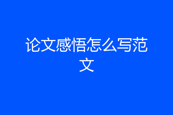 论文感悟怎么写范文