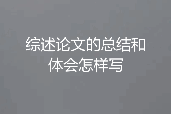 综述论文的总结和体会怎样写