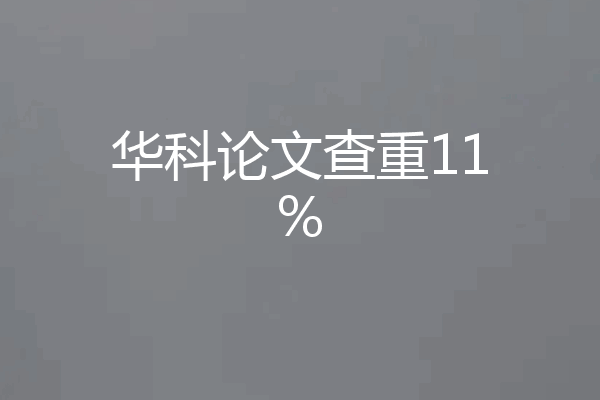华科论文查重11%