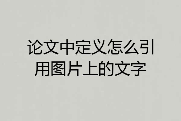 论文中定义怎么引用图片上的文字