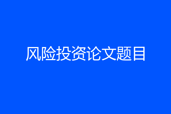 风险投资论文题目