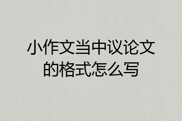 小作文当中议论文的格式怎么写