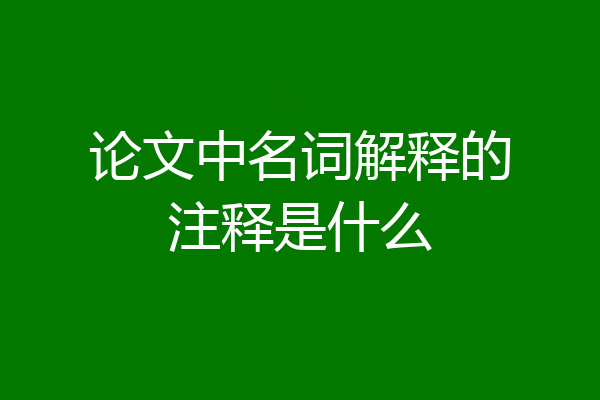论文中名词解释的注释是什么