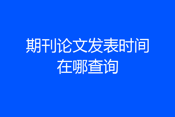 期刊论文发表时间在哪查询