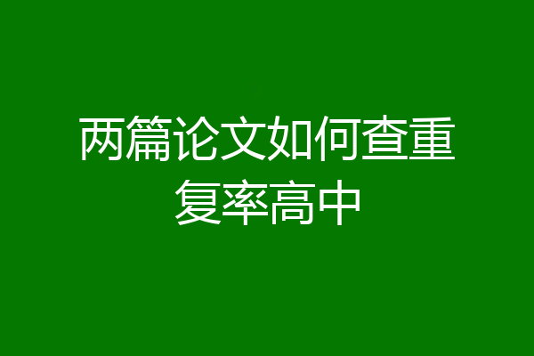 两篇论文如何查重复率高中