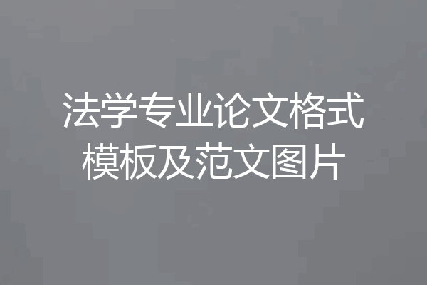 法学专业论文格式模板及范文图片