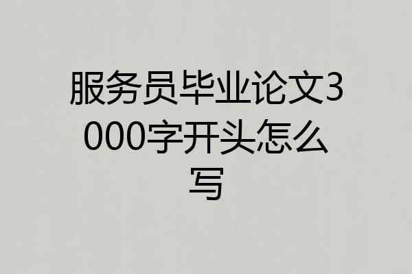 服务员毕业论文3000字开头怎么写
