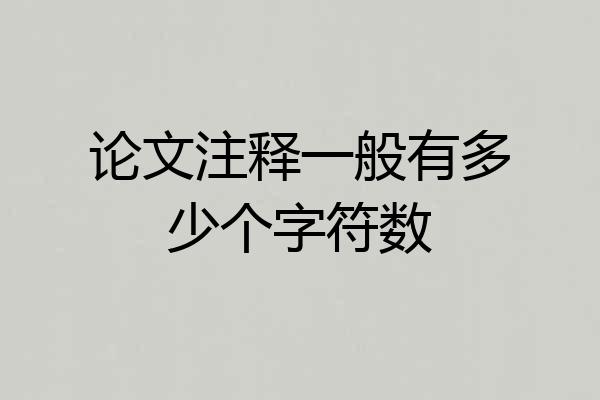 论文注释一般有多少个字符数