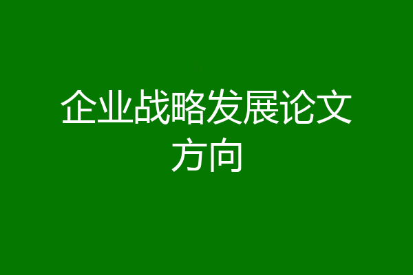 企业战略发展论文方向