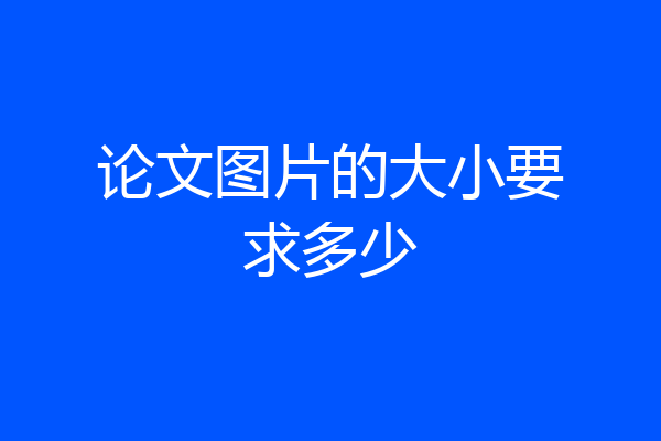 论文图片的大小要求多少