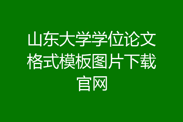 山东大学学位论文格式模板图片下载官网