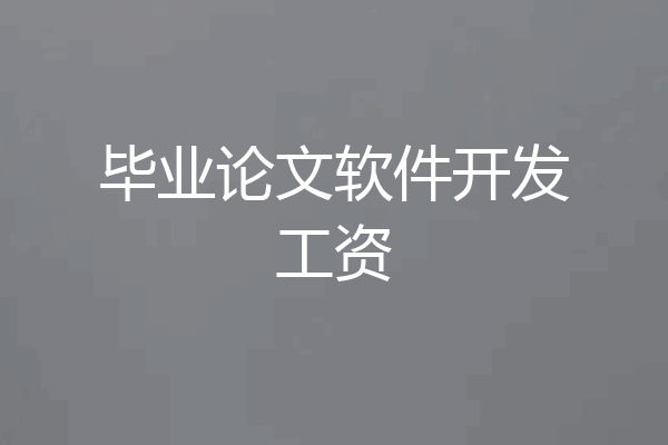 毕业论文软件开发工资