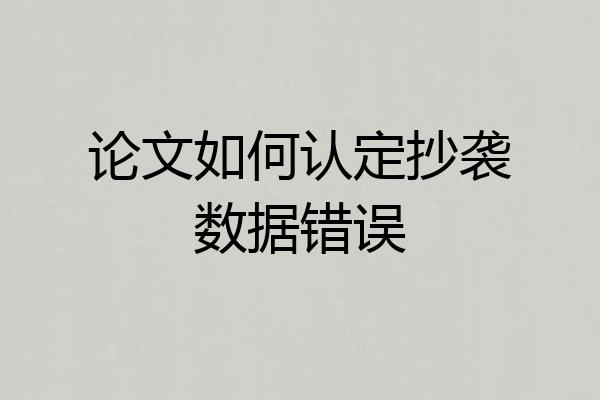 论文如何认定抄袭数据错误