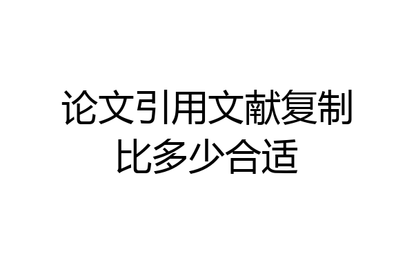 论文引用文献复制比多少合适