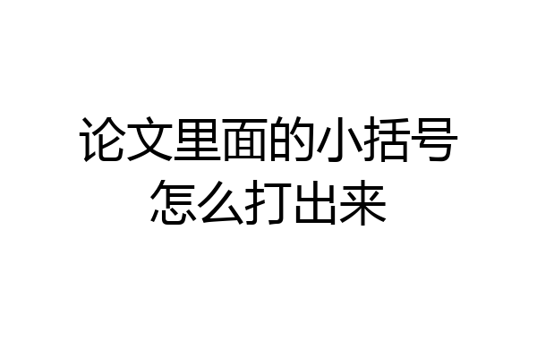 论文里面的小括号怎么打出来
