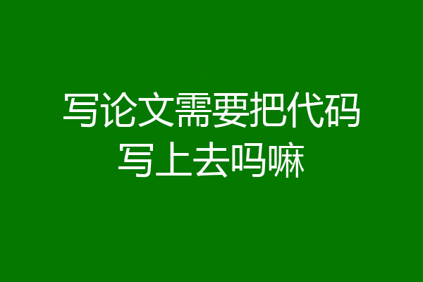写论文需要把代码写上去吗嘛