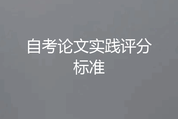 自考论文实践评分标准