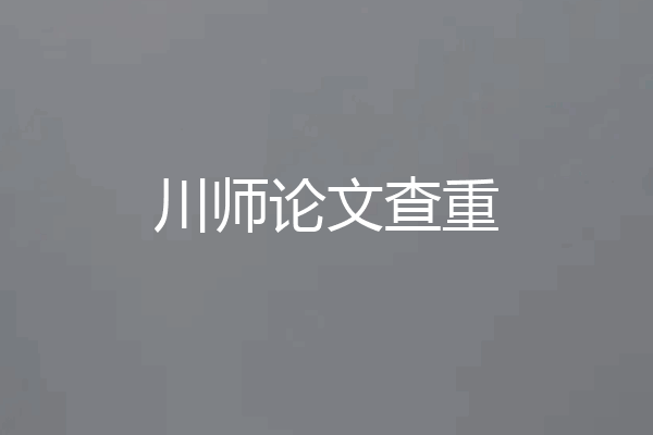 川师论文查重
