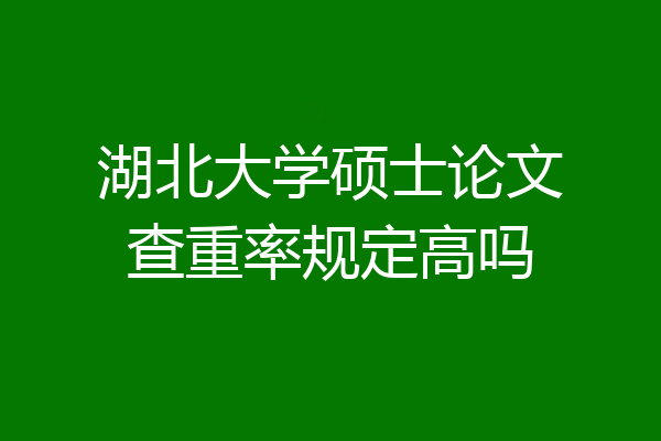 湖北大学硕士论文查重率规定高吗