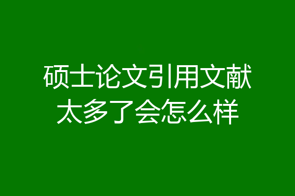 硕士论文引用文献太多了会怎么样