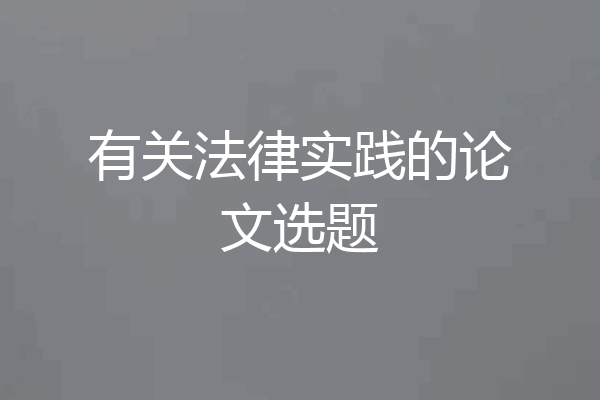 有关法律实践的论文选题