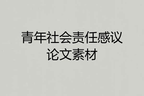 青年社会责任感议论文素材