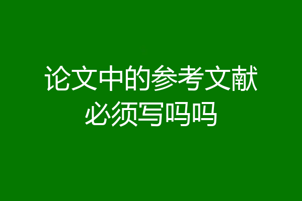 论文中的参考文献必须写吗吗