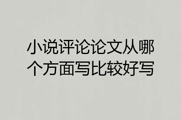 小说评论论文从哪个方面写比较好写