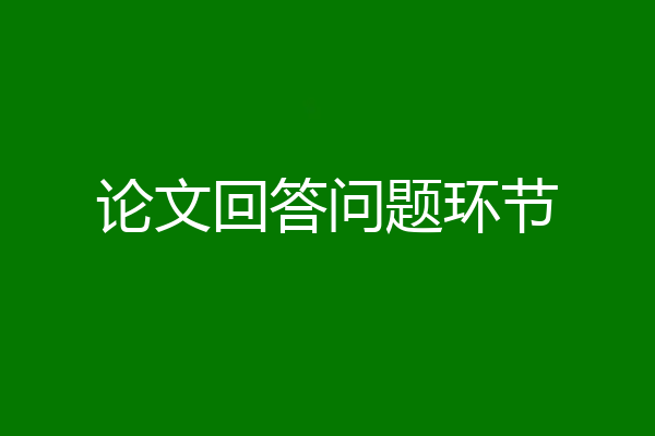 论文回答问题环节