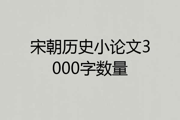 宋朝历史小论文3000字数量