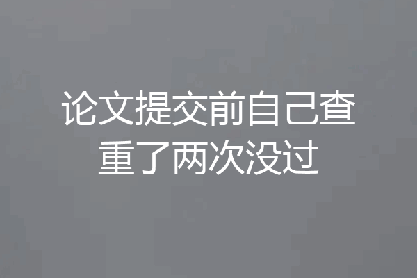 论文提交前自己查重了两次没过