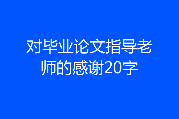 对毕业论文指导老师的感谢20字