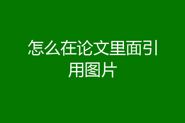 怎么在论文里面引用图片