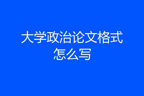 大学政治论文格式怎么写