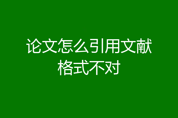 论文怎么引用文献格式不对