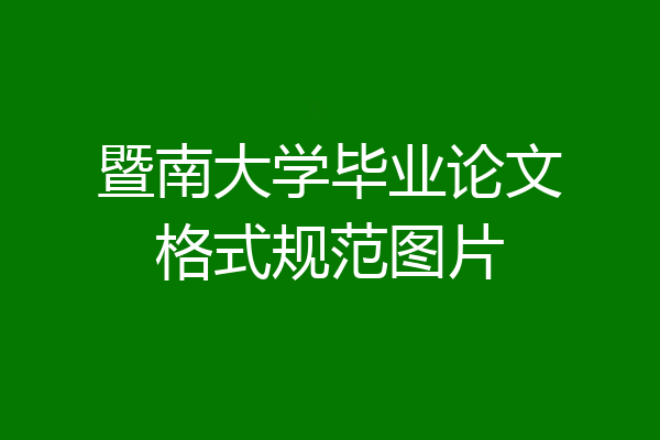 暨南大学毕业论文格式规范图片