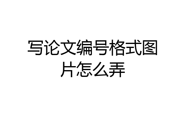 写论文编号格式图片怎么弄