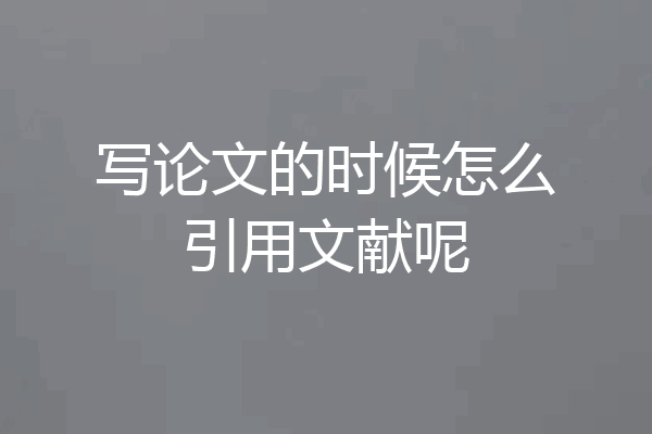 写论文的时候怎么引用文献呢