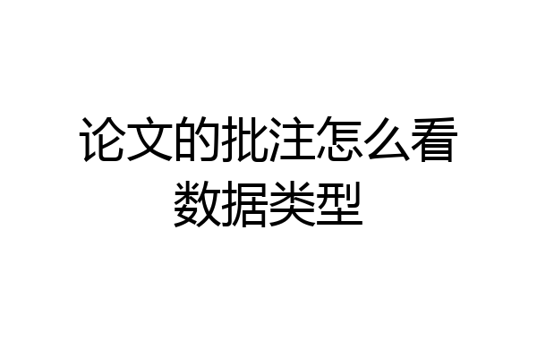 论文的批注怎么看数据类型