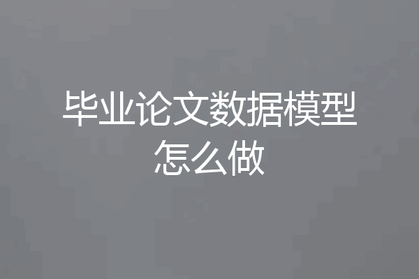 毕业论文数据模型怎么做