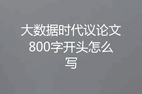 大数据时代议论文800字开头怎么写