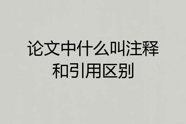 论文中什么叫注释和引用区别