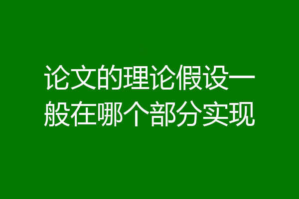 论文的理论假设一般在哪个部分实现