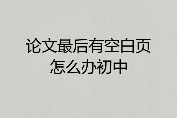 论文最后有空白页怎么办初中
