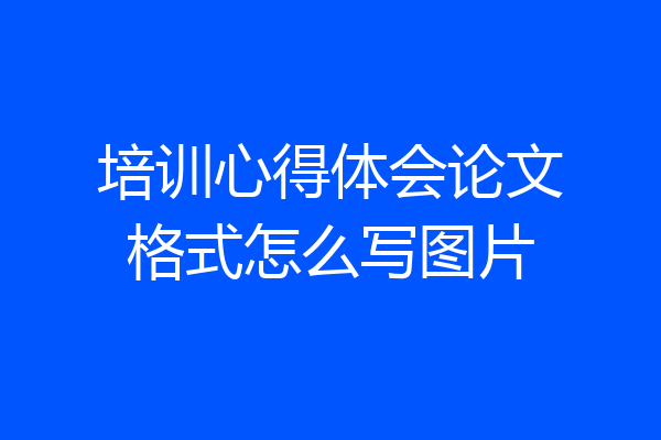 培训心得体会论文格式怎么写图片