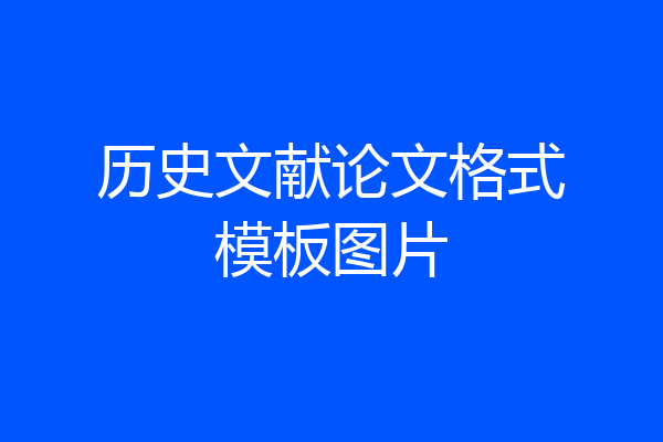 历史文献论文格式模板图片