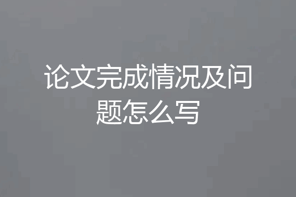 论文完成情况及问题怎么写