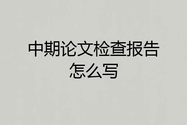 中期论文检查报告怎么写